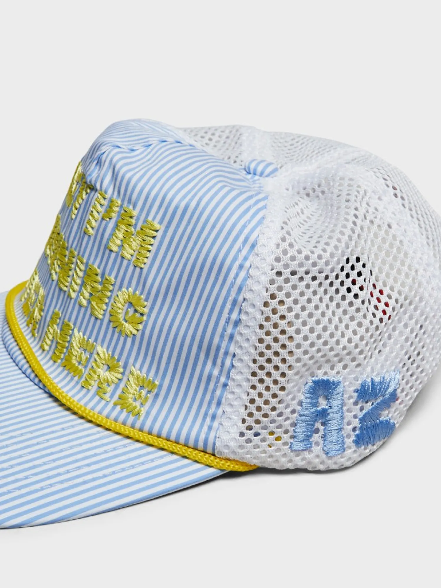 Hey, I'm Running Over Here Trucker Cap i Blå Striber