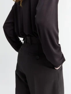 Hibi Double Pleat Belted Pants i Black Grape