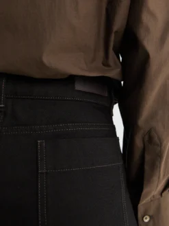 High Waisted Curved Pants i Sort