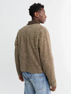 Homespun Tweed Zip Blouson i Brun