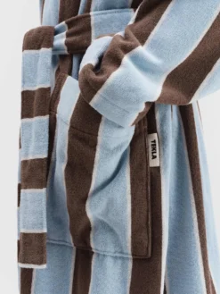 Hooded Badekåbe i Cocoa Stripes