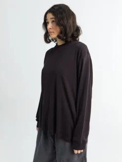 Jersey Langærmet T-shirt i Black Grape
