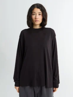 Jersey Langærmet T-shirt i Black Grape