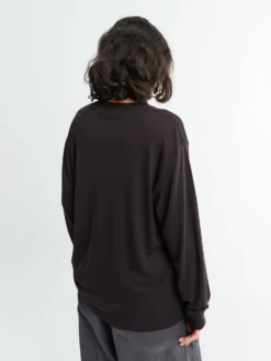 Jersey Langærmet T-shirt i Black Grape