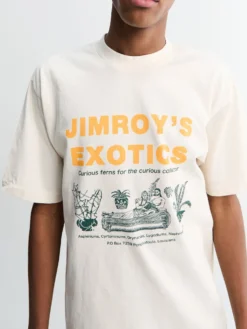 Jimroys Exotics kortærmet T-shirt i Creme