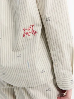 La Chemise Simon Shirt i Jacquard Lam Stribes Log