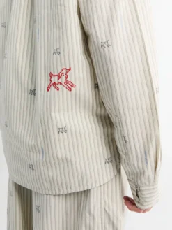 La Chemise Simon Shirt i Jacquard Lamb Stripes Log