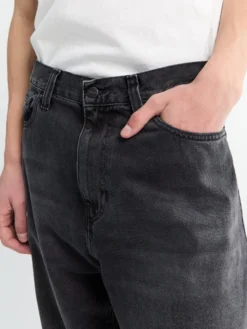 Landon Pant i Sort Slidt Bleget