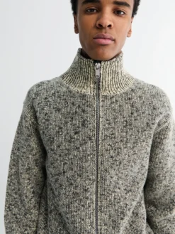 Langærmet HN lynlås cardigan