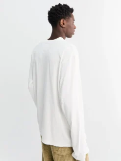 Langærmet Logo T-Shirt i Optic Hvid