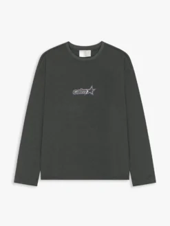 Langærmet T-shirt i Sort
