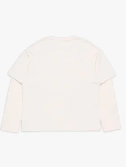 Layered Graphic T-shirt i Varm Beige