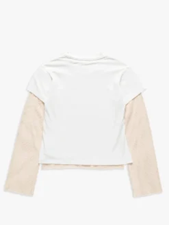 Layered Mesh T shirt i Off-White