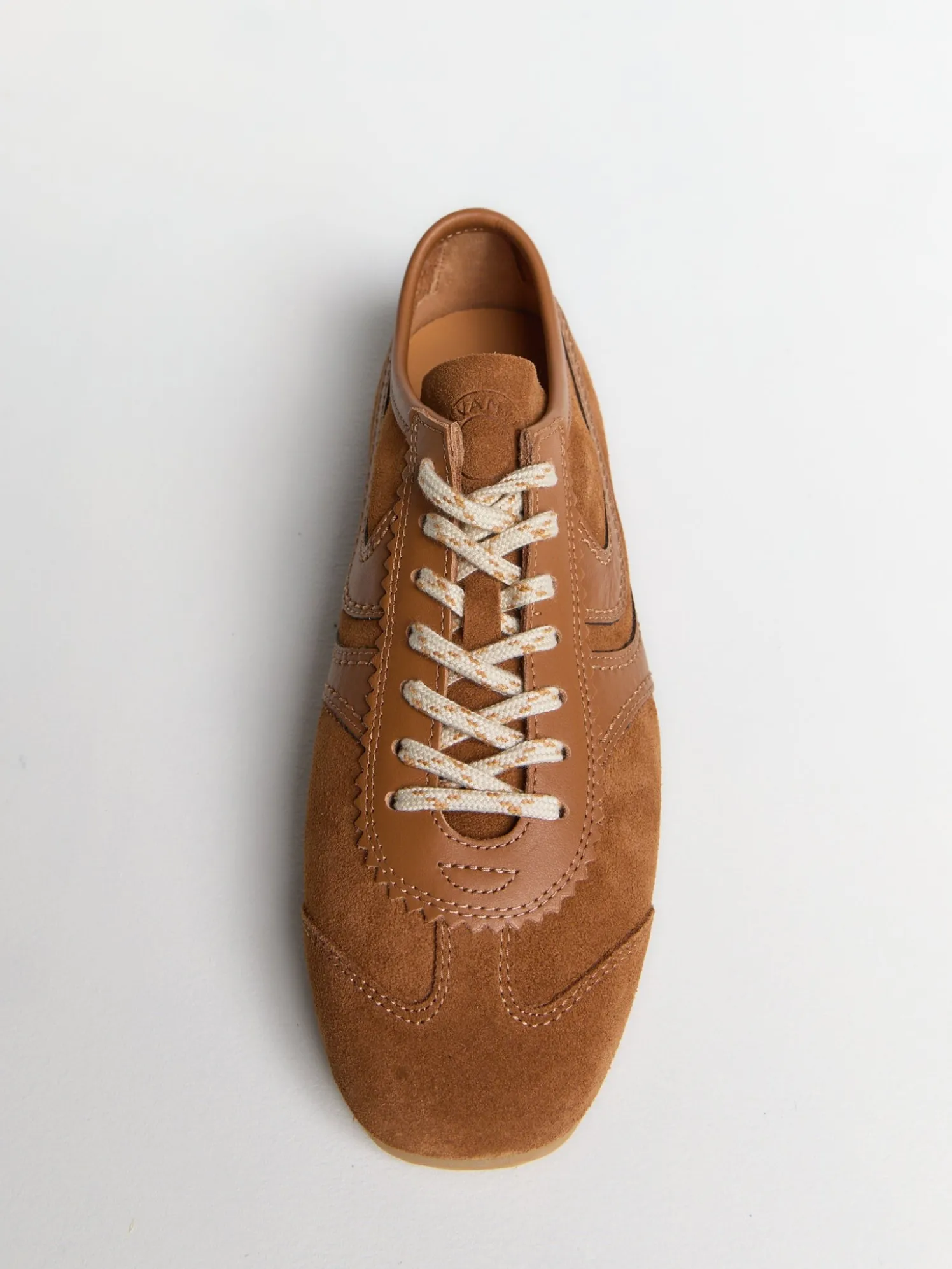 Læderbeklædte Ruskindssneakers i Brun