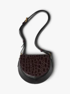 Læder Crossbody Taske i Taupe