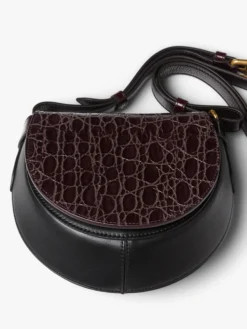 Læder Crossbody Taske i Taupe