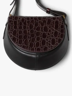 Læder Crossbody Taske i Taupe