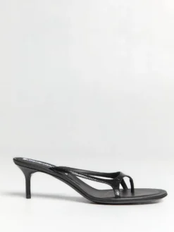 Læder Kitten Heels i Sort