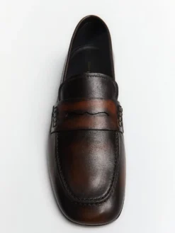 Læderloafers i Brun