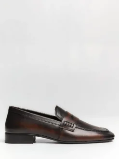 Læderloafers i Brun