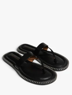 Læder Sandaler i Sort