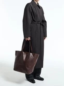 Læder Tote Bag i Brun