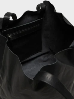 Læder Tote Bag i Sort