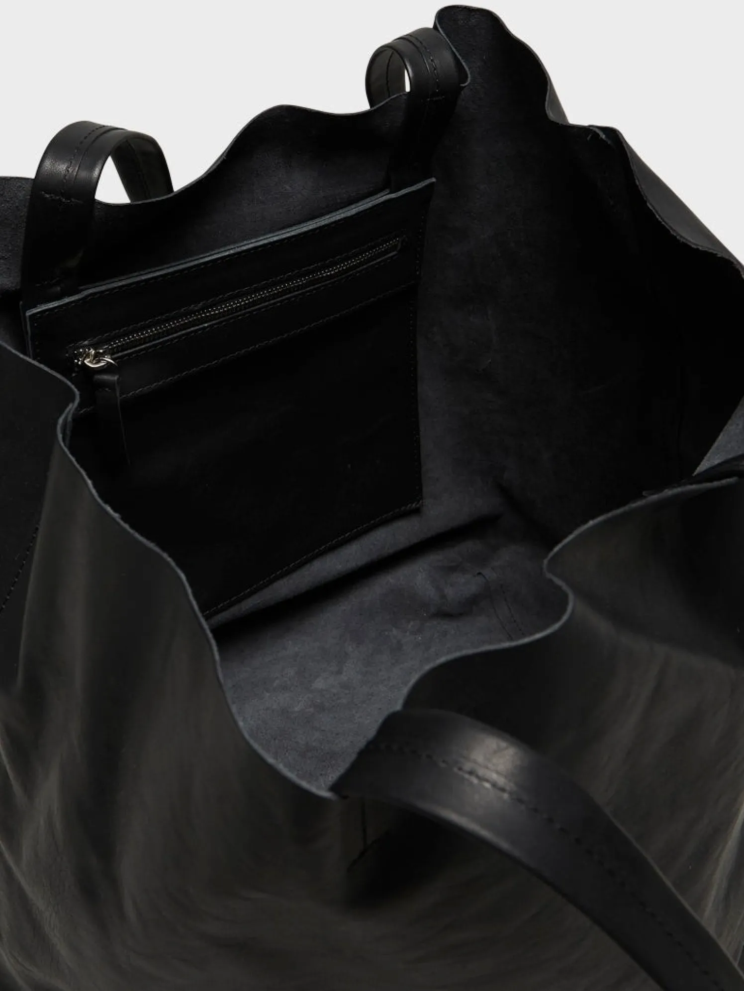 Læder Tote Bag i Sort