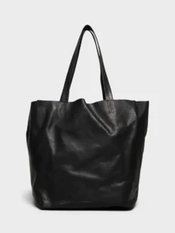 Læder Tote Bag i Sort