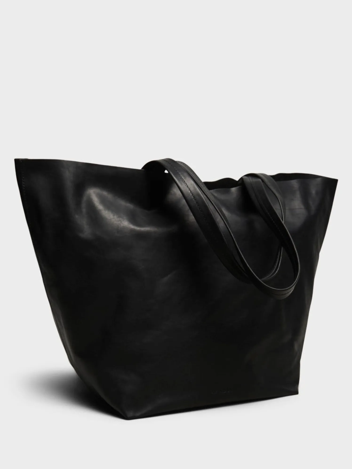 Læder Tote Bag i Sort