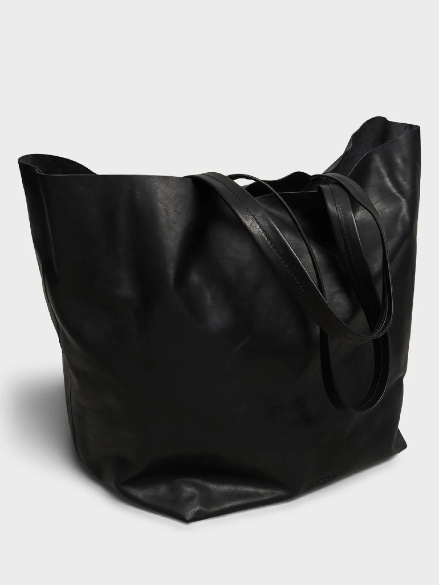 Læder Tote Bag i Sort