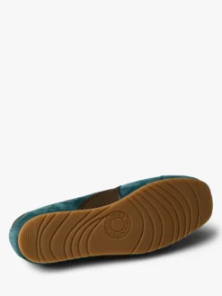 Leather-Trimmed ruskind Sneakers i Turkis