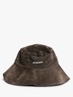 Le Bob De-Nimes Velvet Bucket Hat i Khaki