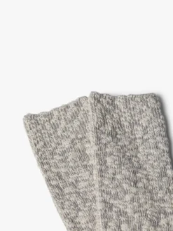 Light Slub Crew Socks i Mellemgrå