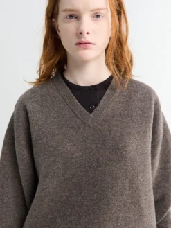 Loch Cashmere V-hals Jumper i Mus
