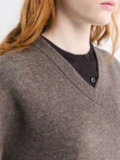 Loch Cashmere V-hals Jumper i Mus