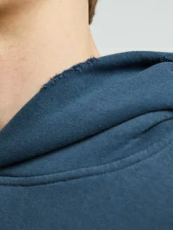 Logo Hooded Sweater i Deep Blue