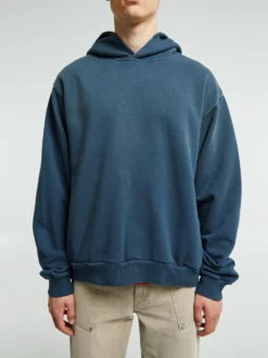 Logo Hooded Sweater i Deep Blue