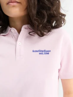 Logo Polo T-shirt i Pale Pink