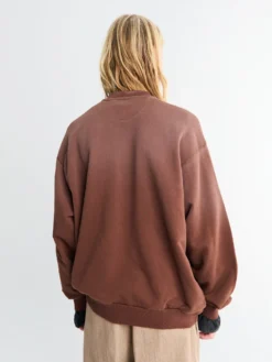 Logo Zip Sweatshirt i Chokoladebrun
