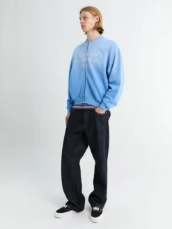 Logo Zip Sweatshirt i Kornblomstblå
