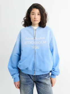 Logo Zip Sweatshirt i Kornblomstblå