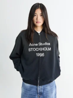 Logo Zip Sweatshirt i Sort