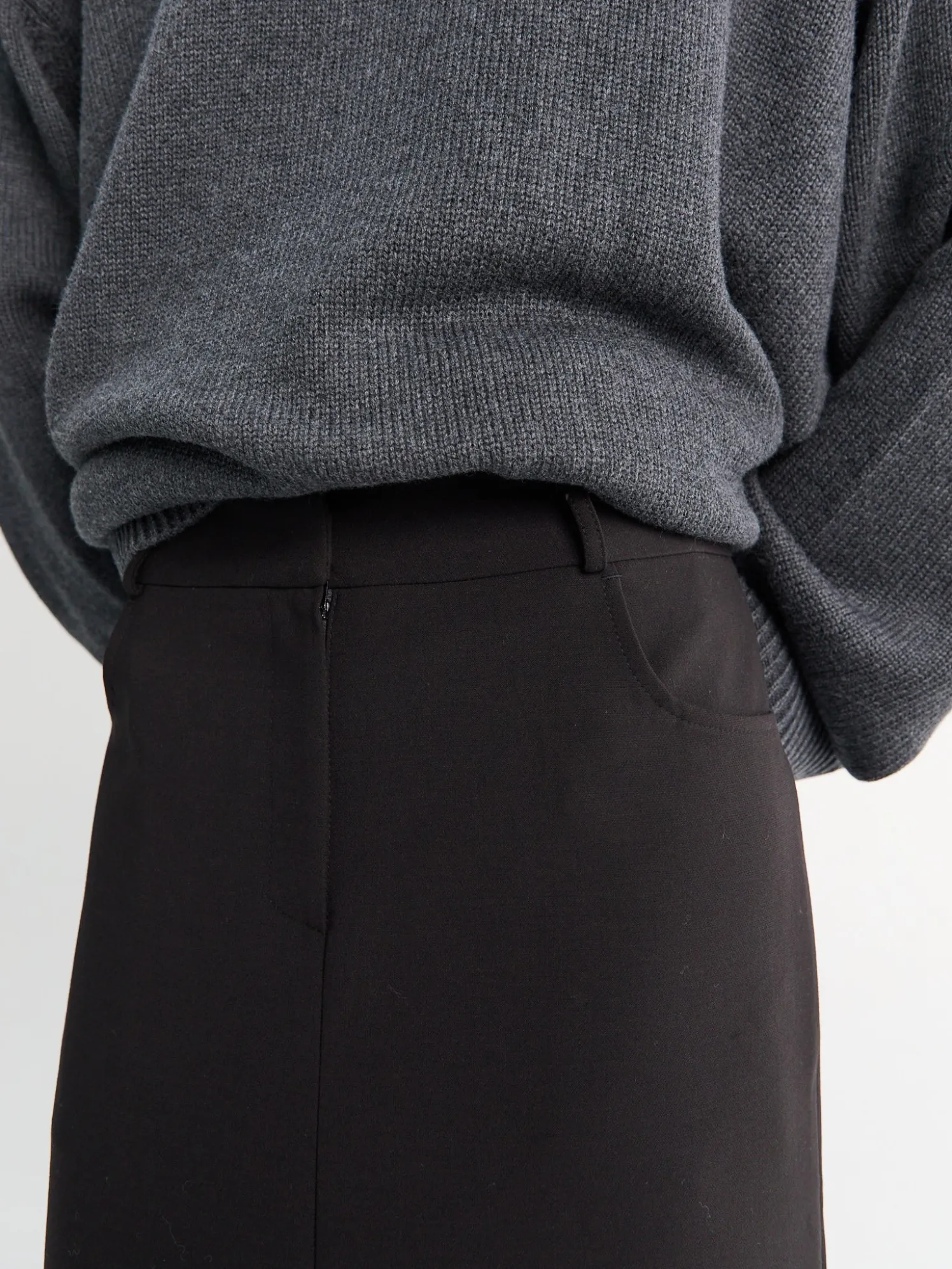 Malvo Lang Pencilskirt i Sort