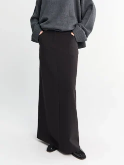 Malvo Lang Pencilskirt i Sort