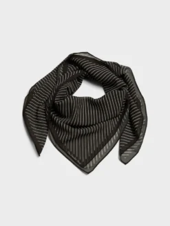 Marais Striped Tørklæde i Brun og Hvid
