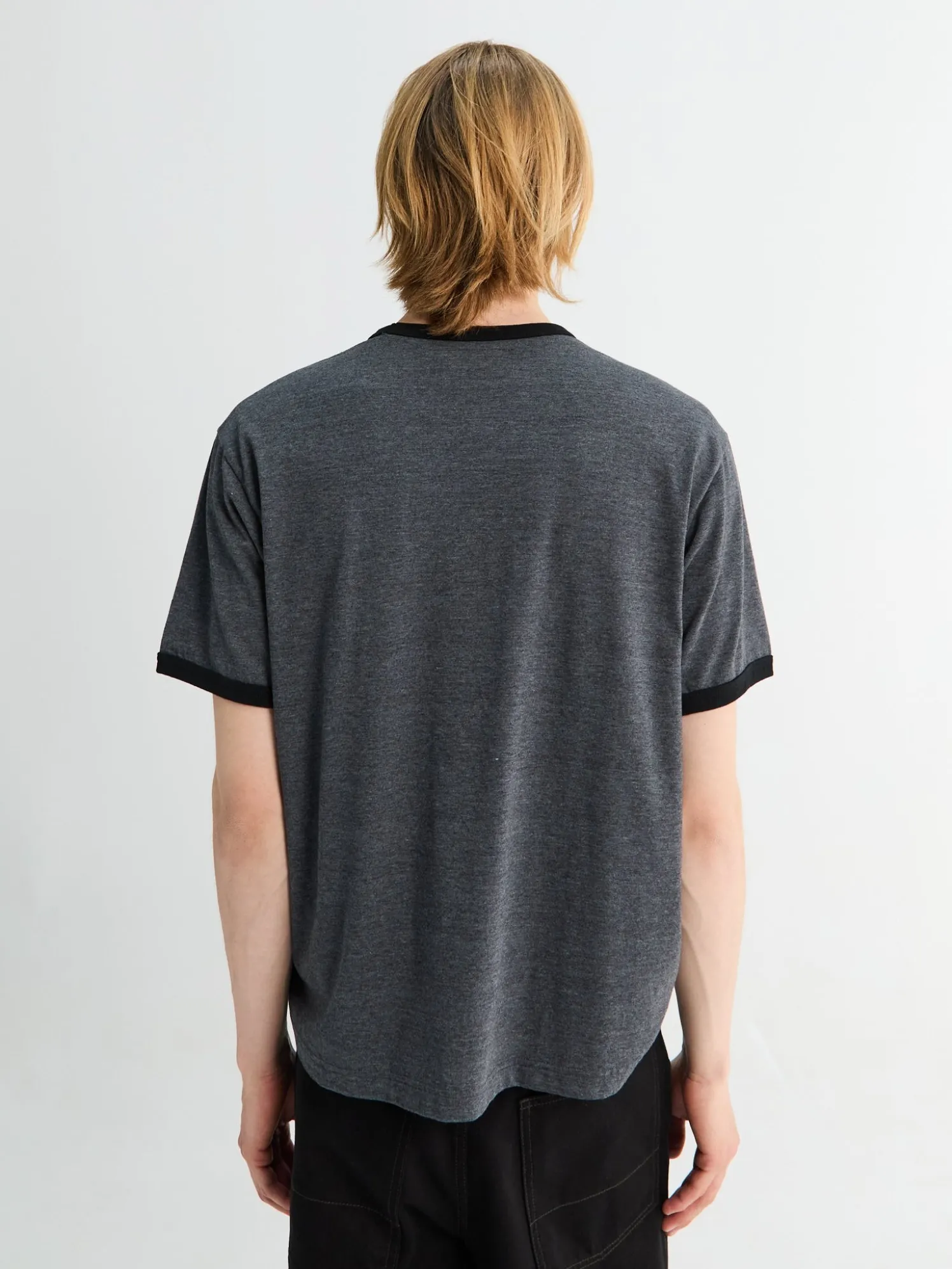 Meleret kortærmet T-shirt i Sort