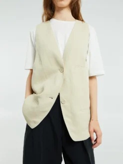 Melrose Hør Vest i Cement