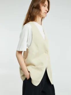 Melrose Hør Vest i Cement
