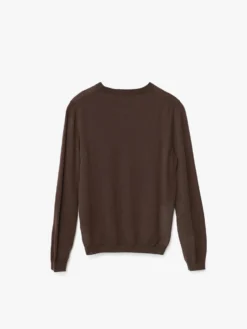 Merino strikket crew neck i Brun